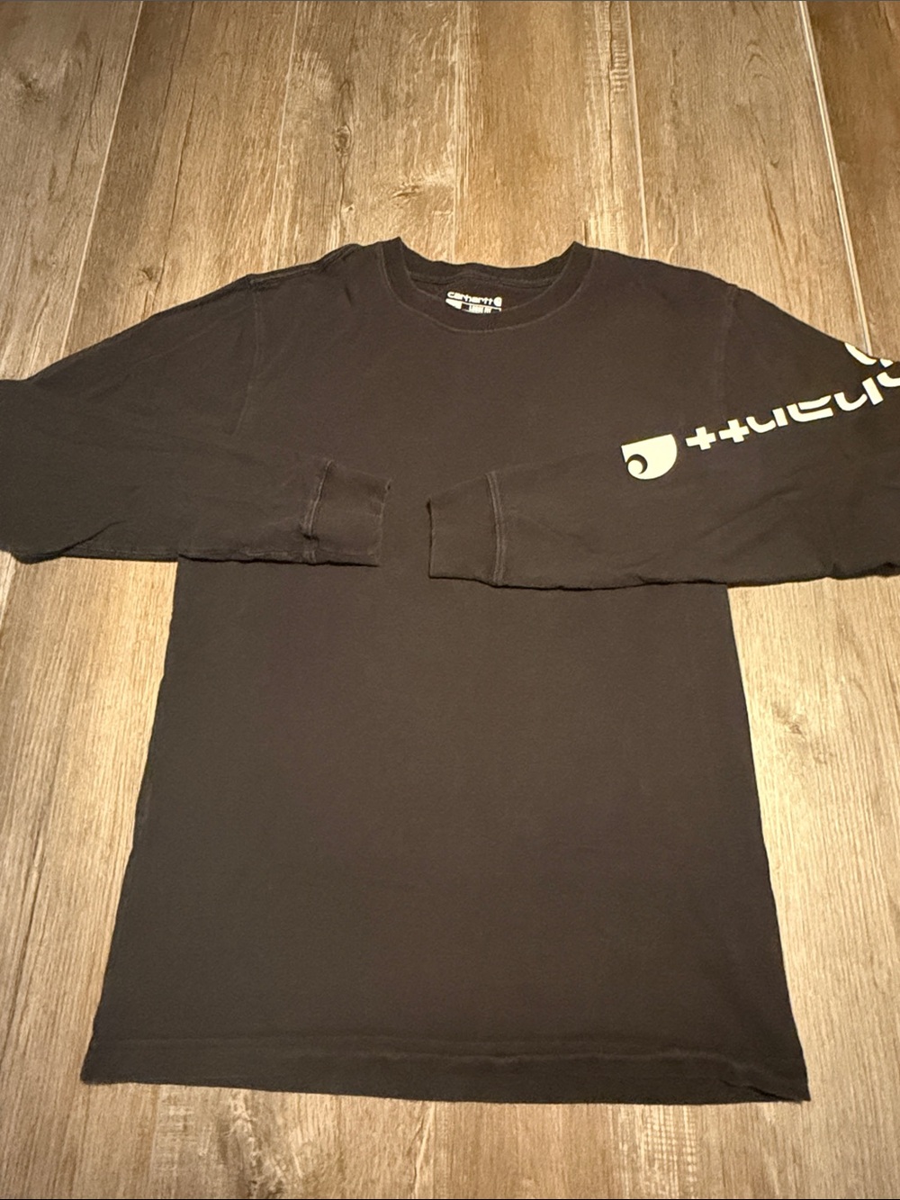 Carhartt Black Long-Sleeve Crewneck with Sleeve Logo